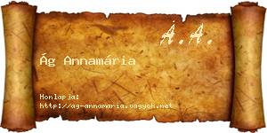 Ág Annamária névjegykártya